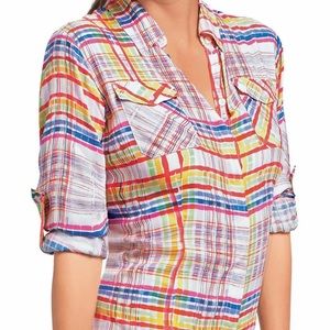 CAbi cirque shirt plaid button down size medium